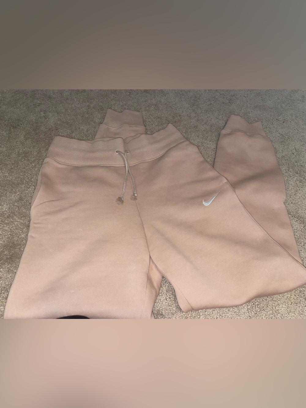 Nike Peach Fleece Joggers with Subtle Swoosh